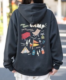 【ag】〔GERRY/ジェリー〕キャンピングボーイ/キャンピングギアイラスト バックプリント&刺繍 パーカー