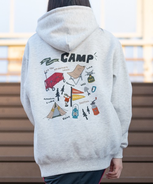 GERRY（ジェリー）の「【ag】〔GERRY/ジェリー〕キャンピングボーイ/キャンピングギアイラスト バックプリント＆刺繍 パーカー（パーカー・メンズ・ホワイト/ダークグレー/ネイビー/アッシュグレー/ダークグリーン/グリーン系その他/グレー系その他/ブラック系その他/ホワイト系その他・MEDIUM/LARGE/X-LARGE）」の19枚目の写真