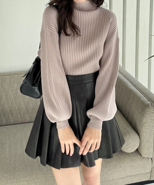 clear（クリア）の「ボトルネックゆるニットプルオーバー [ベーシック]≪2024AW新作≫（ニット/セーター・レディース・マスタード/テラコッタ/ブルーグレー/グレイッシュベージュ/アイボリー/ブラック・F）」の6枚目の写真