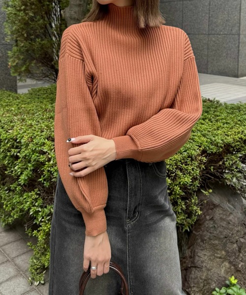 clear（クリア）の「ボトルネックゆるニットプルオーバー [ベーシック]≪2024AW新作≫（ニット/セーター・レディース・マスタード/テラコッタ/ブルーグレー/グレイッシュベージュ/アイボリー/ブラック・F）」の22枚目の写真