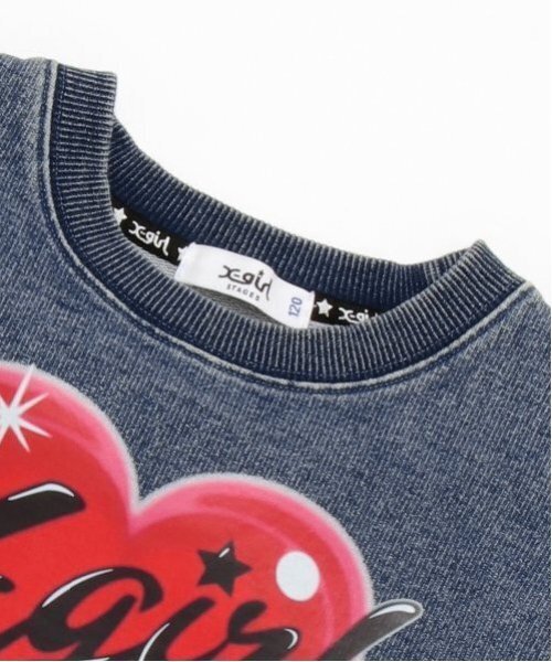 X-girl Stages（エックスガールステージス）の「ハートグラフィティジッププルオーバー（スウェット・キッズ・アイボリー/ブラック/ブルー・90cm/100cm/110cm/120cm/130cm/140cm）」の5枚目の写真