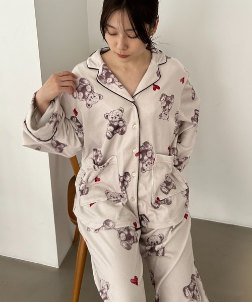 新品未使用 SNIDEL  パジャマ 上下 2点セット レディース 長袖 サテン 2点セット インナー パジャマ 前開き