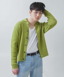 ZIP FIVE -White Line-（ジップファイブホワイトライン）の「【White Line】 リブ ニット シャツカーディガン / 短丈 ニット（カーディガン/ボレロ）」