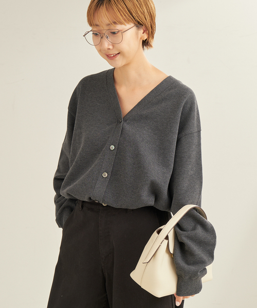 plage（プラージュ）の「《WEB限定追加》sweat kn nuance  カーディガン（カーディガン/ボレロ・レディース・ホワイト/ライトグレー/チャコールグレー・FREE）」の5枚目の写真