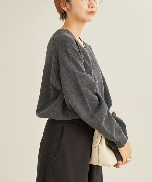 plage（プラージュ）の「《WEB限定追加》sweat kn nuance  カーディガン（カーディガン/ボレロ・レディース・ホワイト/ライトグレー/チャコールグレー・FREE）」の7枚目の写真