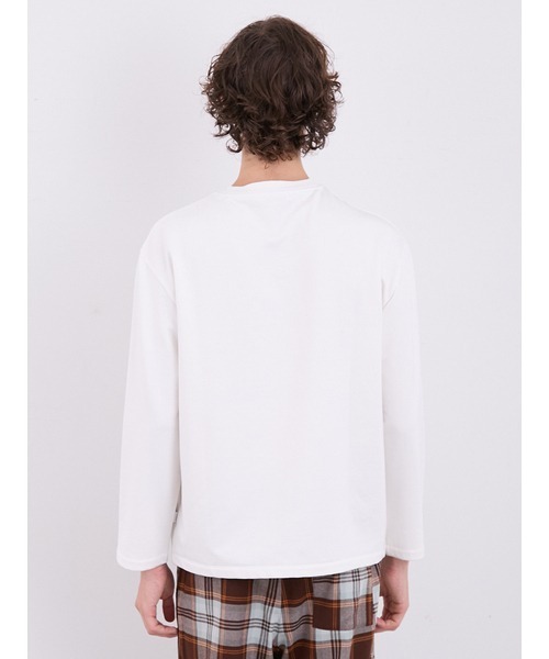 セール】【HOMME】インレーソフトクリームベアプリントロンT
