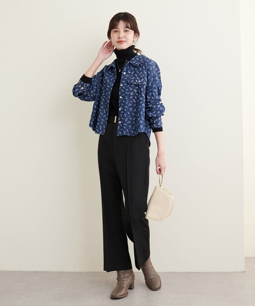 natural couture（ナチュラルクチュール）の「アソートデニムショートブルゾン（ブルゾン・レディース・その他1/アイボリー/インディゴブルー/ブラック・FREE）」の5枚目の写真