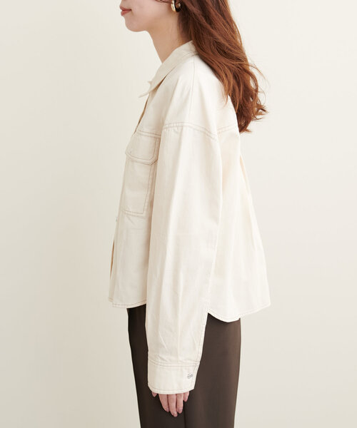 natural couture（ナチュラルクチュール）の「アソートデニムショートブルゾン（ブルゾン・レディース・その他1/アイボリー/インディゴブルー/ブラック・FREE）」の15枚目の写真