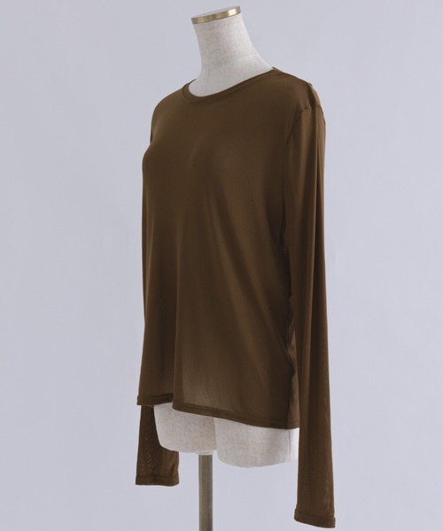 EN NEUME(エンノイム)の「Power Net Mesh Top(Tシャツ/カットソー・レディース・ブラック/オリーブ/グレー/ホワイト・FREE)」の21枚目の写真