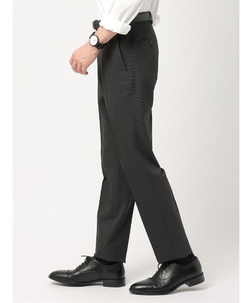 SUIT SQUARE(スーツスクエア)の「最高パンツ 2WAYストレッチ ウールライクポリエステルツイル ハウンドトゥース RS07(スラックス・メンズ・チャコールグレー・M(79cm)/S(76cm)/L(82cm)/LL(85cm)/SS(73cm)/3L(88cm))」の10枚目の写真