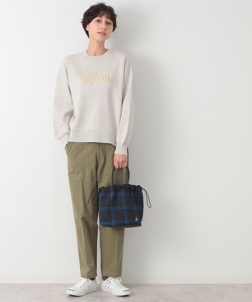 Dessin（デッサン）の「◆2WAYチェックドロストリングトート（ショルダーバッグ・レディース・チャコールグレー/ブラック系4/ブラック系1/レッド系6・00）」の12枚目の写真