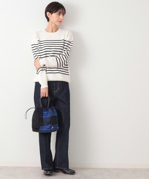 Dessin（デッサン）の「◆2WAYチェックドロストリングトート（ショルダーバッグ・レディース・チャコールグレー/ブラック系4/ブラック系1/レッド系6・00）」の16枚目の写真