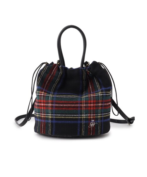 Dessin（デッサン）の「◆2WAYチェックドロストリングトート（ショルダーバッグ・レディース・チャコールグレー/ブラック系4/ブラック系1/レッド系6・00）」の21枚目の写真
