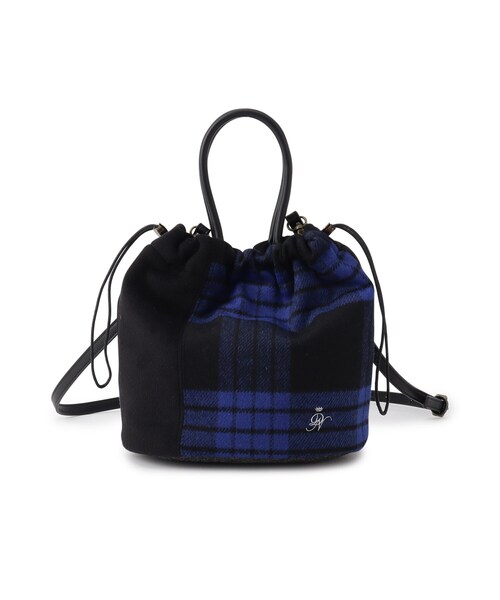 Dessin（デッサン）の「◆2WAYチェックドロストリングトート（ショルダーバッグ・レディース・チャコールグレー/ブラック系4/ブラック系1/レッド系6・00）」の22枚目の写真