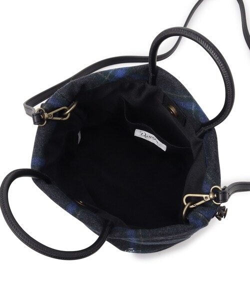 Dessin（デッサン）の「◆2WAYチェックドロストリングトート（ショルダーバッグ・レディース・チャコールグレー/ブラック系4/ブラック系1/レッド系6・00）」の5枚目の写真