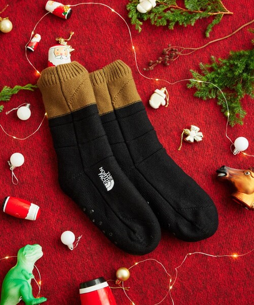 THE NORTH FACE（ザノースフェイス）の「THE NORTH FACE/ザ・ノース・フェイス Nuptse Bootie Socks ヌプシ ブーティ ソックス（ソックス/靴下・メンズ・オリーブ/ブラウン/ブラック/グレー・SMALL/MEDIUM）」の5枚目の写真