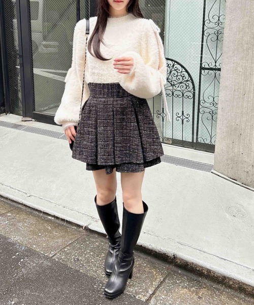 INGNI（イング）の「フェザー袖リボンニット（ニット/セーター・レディース・ピンク/アイボリー/ブラック/グレー系その他・M）」の13枚目の写真