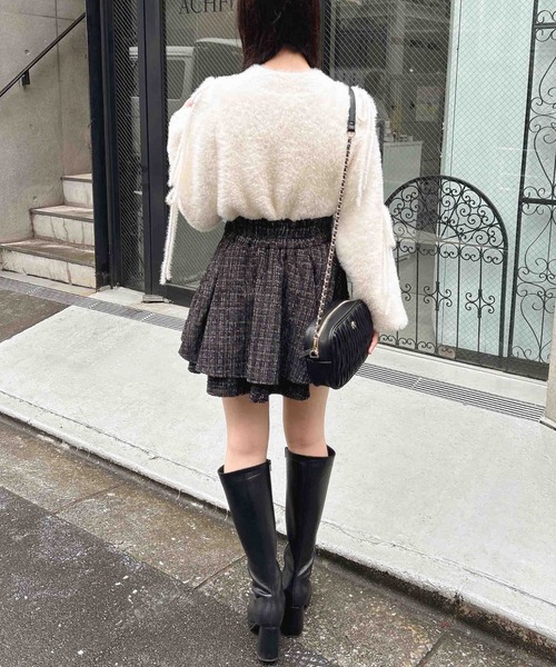 INGNI（イング）の「フェザー袖リボンニット（ニット/セーター・レディース・ピンク/アイボリー/ブラック/グレー系その他・M）」の15枚目の写真