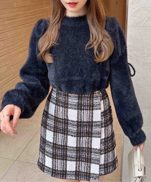 INGNI（イング）の「フェザー袖リボンニット（ニット/セーター・レディース・ピンク/アイボリー/ブラック/グレー系その他・M）」の6枚目の写真