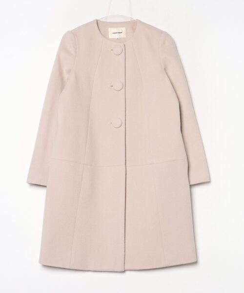 LAISSE PASSE(レッセパッセ)の「【尾州織】ノーカラーコート(ノーカラーコート・レディース・ベージュ・SMALL/MEDIUM)」の2枚目の写真