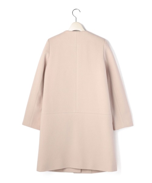 LAISSE PASSE(レッセパッセ)の「【尾州織】ノーカラーコート(ノーカラーコート・レディース・ベージュ・SMALL/MEDIUM)」の3枚目の写真