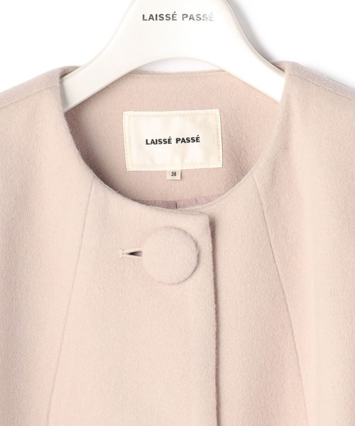 LAISSE PASSE(レッセパッセ)の「【尾州織】ノーカラーコート(ノーカラーコート・レディース・ベージュ・SMALL/MEDIUM)」の5枚目の写真