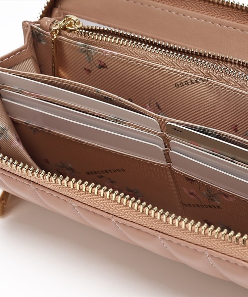 MERCURYDUO（マーキュリーデュオ）の「【MERCURYDUO/マーキュリーデュオ】ストライプキルティング　ラウンド長財布（財布・レディース・イエロー/シルバー/アイボリー/ブラック/ピンク・FREE）」の9枚目の写真