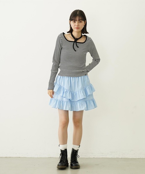MILKFED.(ミルクフェド)の「RIB HALTER NECK TOP(Tシャツ/カットソー・レディース・ブラック/ピンク/パープル・ONE SIZE)」の4枚目の写真