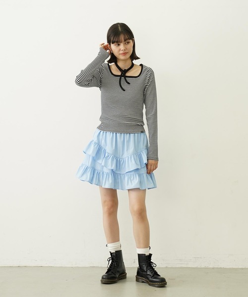MILKFED.(ミルクフェド)の「RIB HALTER NECK TOP(Tシャツ/カットソー・レディース・ブラック/ピンク/パープル・ONE SIZE)」の5枚目の写真