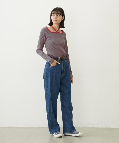 MILKFED.(ミルクフェド)の「RIB HALTER NECK TOP(Tシャツ/カットソー・レディース・ブラック/ピンク/パープル・ONE SIZE)」の11枚目の写真