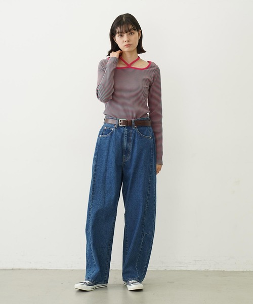 MILKFED.(ミルクフェド)の「RIB HALTER NECK TOP(Tシャツ/カットソー・レディース・ブラック/ピンク/パープル・ONE SIZE)」の12枚目の写真