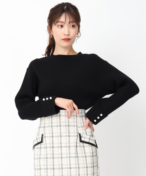 セール】リブパール袖ニット/MM448320（ニット/セーター）｜MISCH