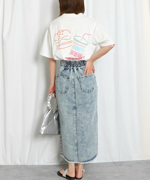 GORGE(ゴージ)の「《切替デザイン×ZIPスリット》レディース デニム ロングスカート ナローシルエット 春夏秋冬(デニムスカート・レディース・ブルー/ブラック・F)」の5枚目の写真