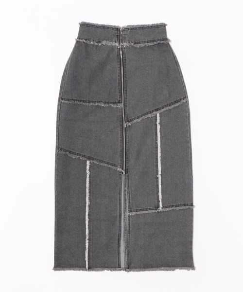GORGE(ゴージ)の「《切替デザイン×ZIPスリット》レディース デニム ロングスカート ナローシルエット 春夏秋冬(デニムスカート・レディース・ブルー/ブラック・F)」の8枚目の写真