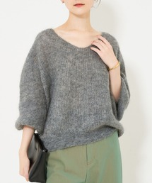 qualite scape | パフ袖片畦ニットプルオーバー(ニット/セーター)