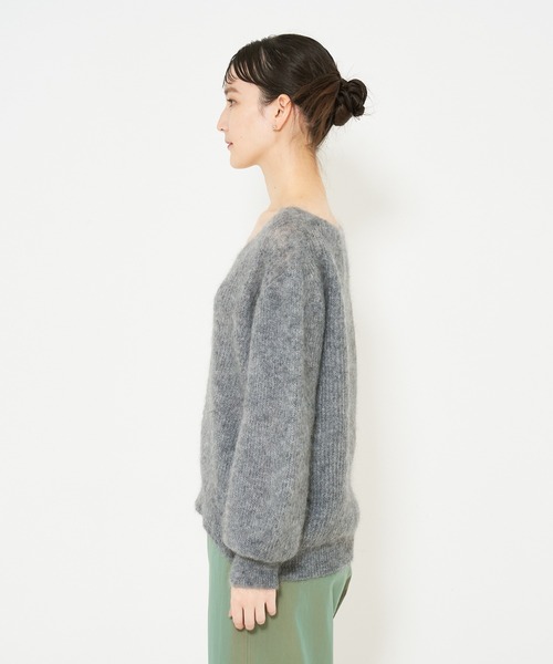 qualite scape（カリテ スケープ）の「パフ袖片畦ニットプルオーバー（ニット/セーター・レディース・ベージュ/エメラルド/チャコールグレー・フリー）」の12枚目の写真