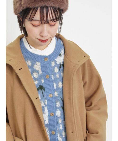 Samansa Mos2（サマンサ モスモス）の「ループ花柄ジャカードニットカーディガン（カーディガン/ボレロ・レディース・グレー/ブルー/オフホワイト/ブラック/ベージュ・F）」の14枚目の写真