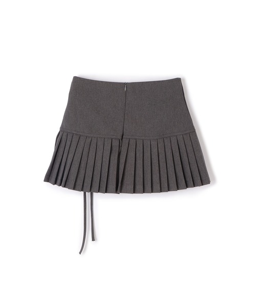 M DOLLY（エムドリー）の「side ribbon pleats mini skirt/サイドリボンプリーツミニスカート（スカート・レディース・グレー/ブラック・L/M/S）」の5枚目の写真