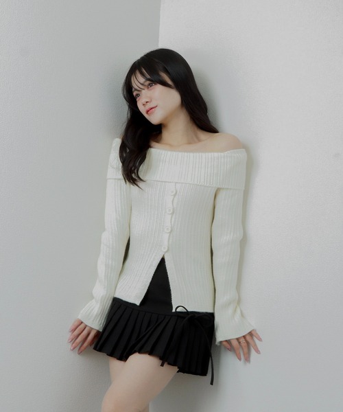 M DOLLY（エムドリー）の「side ribbon pleats mini skirt/サイドリボンプリーツミニスカート（スカート・レディース・グレー/ブラック・L/M/S）」の8枚目の写真