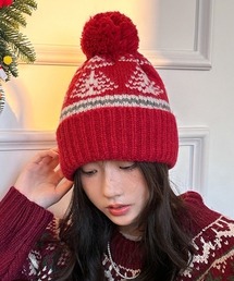 IENA - 新品未使用タグ付　ノルディック柄　レッド　ニット セール】ノルディック柄クルーネックニットプルオーバー（ニット