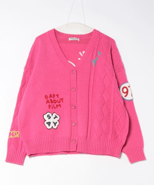 RODEO CROWNS WIDE BOWL（ロデオクラウンズワイドボウル）の「EMB MOTIFSケーブルカーディガン（カーディガン/ボレロ・レディース・ピンク/ブラック/オフホワイト/ダークグリーン・FREE）」の20枚目の写真