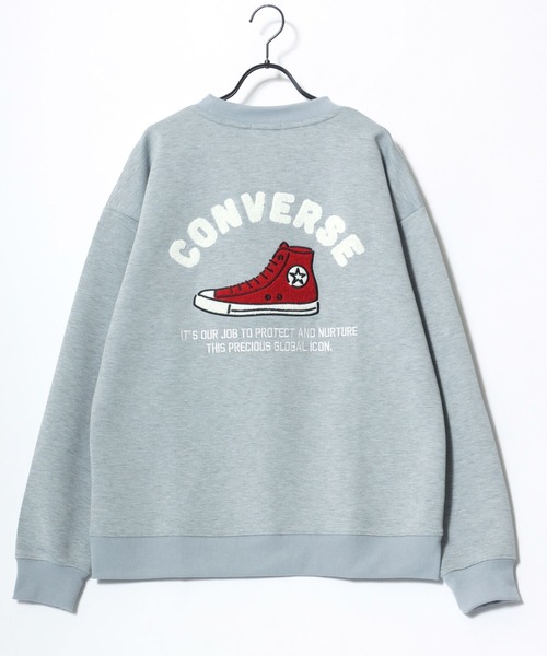 CONVERSE(コンバース)の「CONVERSE/コンバース オーバーサイズ ストリート オールスター スニーカー フロント バックプリント ロゴ ワンポイント刺繍 スウェット トレーナー/レディース メンズ(スウェット・レディース・スミクロ/ブルー系その他/ベージュ系その他/グレー系その他/アッシュグレー/ブラック系その他・M/L/LL)」の22枚目の写真