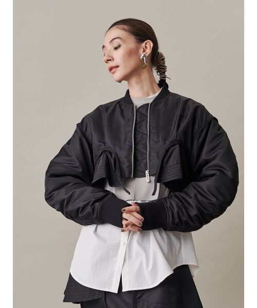 UN3D.（アンスリード）の「PEPLUM PARTS MA-1 / ペプラムパーツMA-1（MA-1・レディース・ブラック/カーキ・38/36）」の21枚目の写真