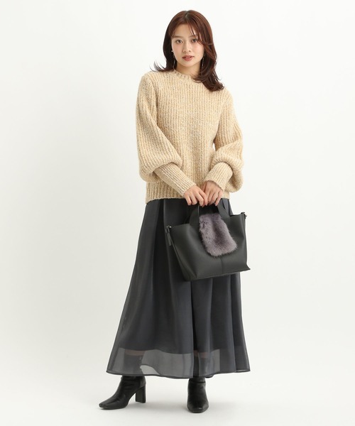 Andemiu - アンデミュウ　テープMIXラメパフニット Andemiu｜テープMIXラメパフニット | Rakuten Fashion(楽天