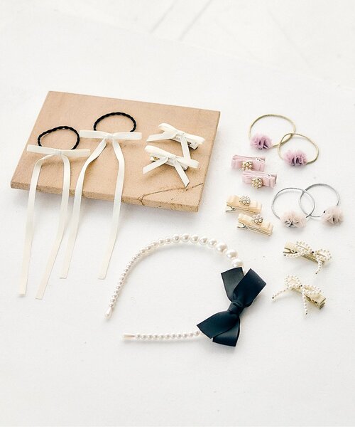 apres les cours(アプレレクール)の「お花ラメゴム・ミニクリップセット(その他ヘアアクセサリー・キッズ・アイボリー/ピンク・FREE)」の10枚目の写真