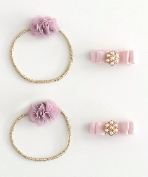 apres les cours(アプレレクール)の「お花ラメゴム・ミニクリップセット(その他ヘアアクセサリー・キッズ・アイボリー/ピンク・FREE)」の12枚目の写真