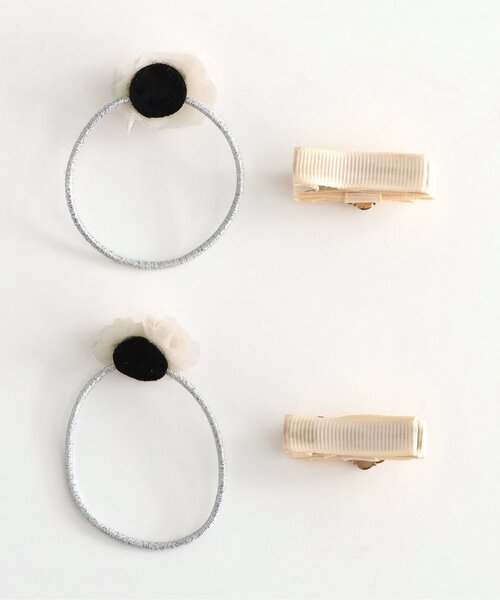 apres les cours(アプレレクール)の「お花ラメゴム・ミニクリップセット(その他ヘアアクセサリー・キッズ・アイボリー/ピンク・FREE)」の13枚目の写真