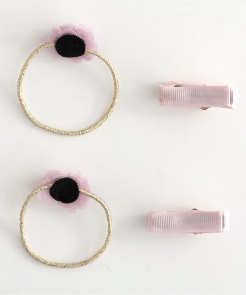 apres les cours(アプレレクール)の「お花ラメゴム・ミニクリップセット(その他ヘアアクセサリー・キッズ・アイボリー/ピンク・FREE)」の14枚目の写真