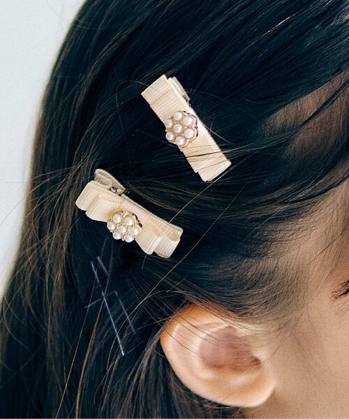 apres les cours(アプレレクール)の「お花ラメゴム・ミニクリップセット(その他ヘアアクセサリー・キッズ・アイボリー/ピンク・FREE)」の15枚目の写真
