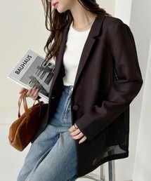 【Eclat one】気温調節に便利♪ メッシュ テーラード ジャケット